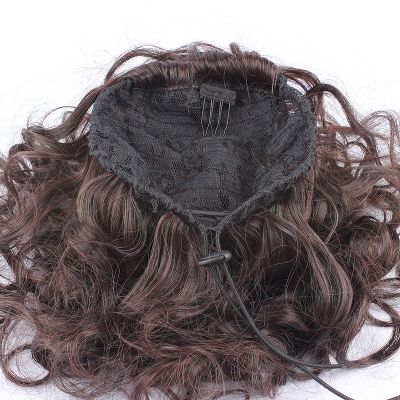 WeKen Hair Bun Medium Long Curly Synthetic Hairpiece Dark Brown - Image 2